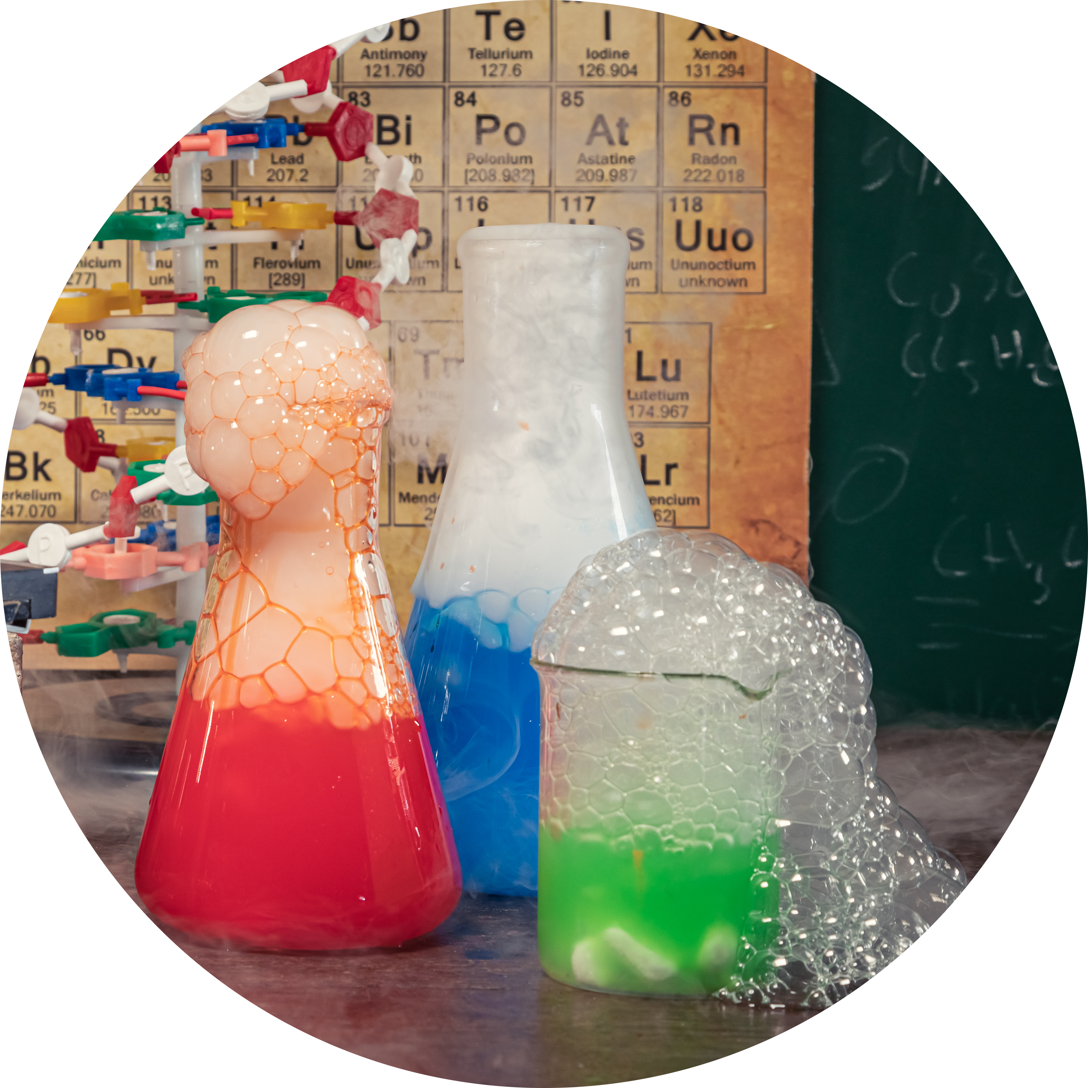 Laboratory beakers representing Etico Chemicals analytical infrastructure